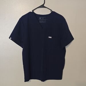 FIGS Womens Leon 3 Pocket Technical Collection Scrub Top Size M Navy Blue